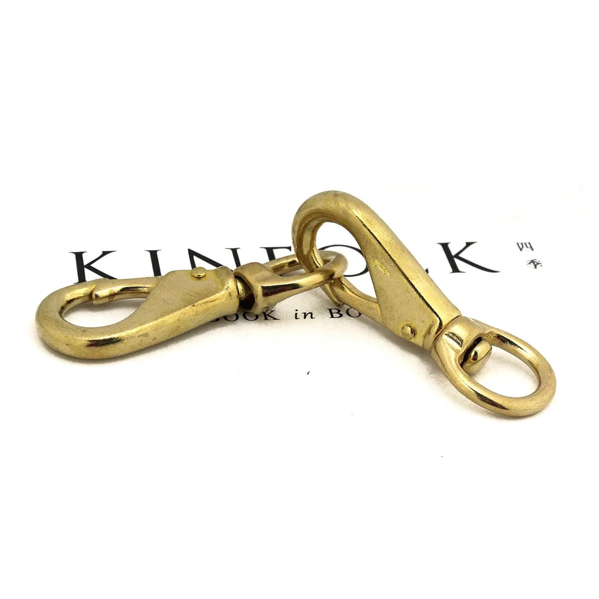 Description Picture 4 of item3pcs Solid Brass Swivel Eye Snap Hook Multi-use Boat Hook Fob Clip Horse Gear Marine Pet Rope Clips 6/8"