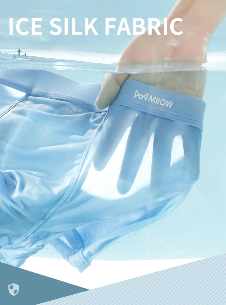 Description Picture 2 of itemMiiOW 3Pcs Summer Ice Silk Men Boxer Underwear Graphene Antibacterial Men's Panties Thin Breathable Underpants Trunks Boxers 4XL