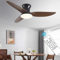 Modern Led Ceiling Fan Lights DC Motor 6 Speeds Timing Fans Low Floor Loft Remote Control Fan With Lights Bedroom Dining room
