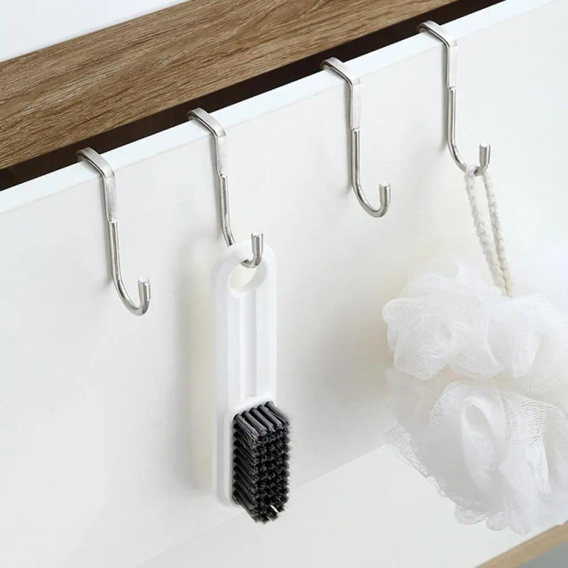 Description Picture 6 of item2pcs/ 5pcs Heavy Duty Stainless Steel Over-the-Door Drawer Cabinet Hooks - Double S-Shaped Holder For Towels Clothes & Sund E0Y2