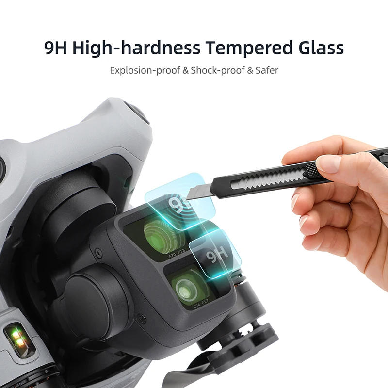 Description Picture 4 of item9H HD Tempered Glass Film for DJI Air 3 Drone Lens Anti-Scratch Protective Explosion-proof Camera Cover Films Accessories
