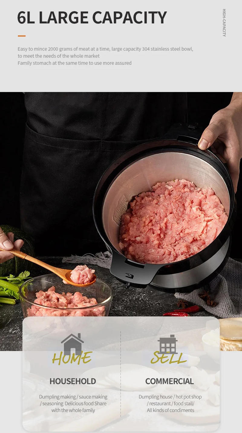 Description Picture 4 of itemMeat Grinders Electric Large Capacity Business 6L/8L/12L Household Stainless Steel Meat Grinder Blender Meat Grinder