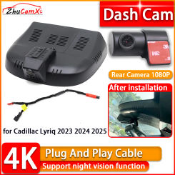 HD Wiifi 4K Dash Cam for Cadillac Lyriq 2023 2024 2025 2160P DVR Front Rear Car Camera Plug and Play Video Recorder Night Vision