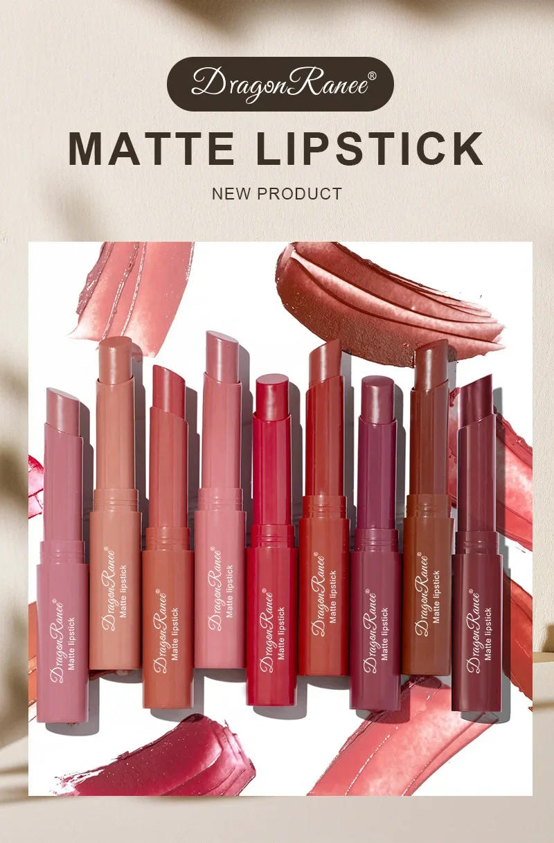 Description Picture 2 of item12 Colors Matte Lipstick Pen Nude Pink Matte Solid Gloss Waterproof Long Lasting Pencil Lip Liner Dark Red Tinted Balm Makeup
