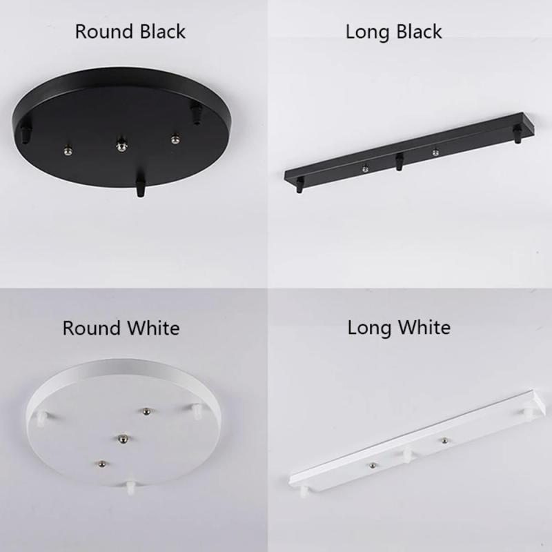 Description Picture 3 of itemDIY Ceiling mounted Base Canopy Plate 3 Heads Chandeliers pendant Light hanging Lighting ceiling Accessories Black White