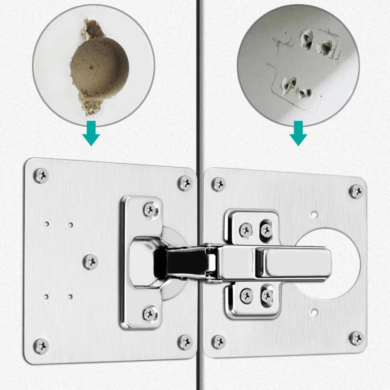 Description Picture 5 of itemDoor Kitchen Cabinet Hinge Repair Plate Kit Stainless Steel Hinge Repair Plate Kitchen Cupboard Door Hinge Mounting Plate