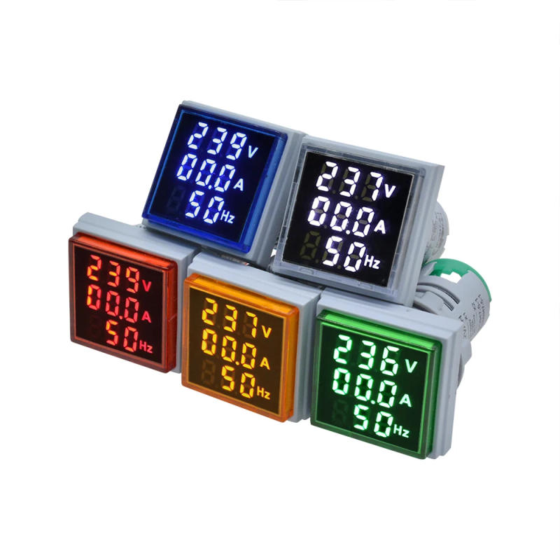 Description Picture 3 of item22MM Square Mini 3in1 Digital Display AC Voltage and Current Hertz Meter 0-100A 60-500V Indicator Tester Electrical Instruments