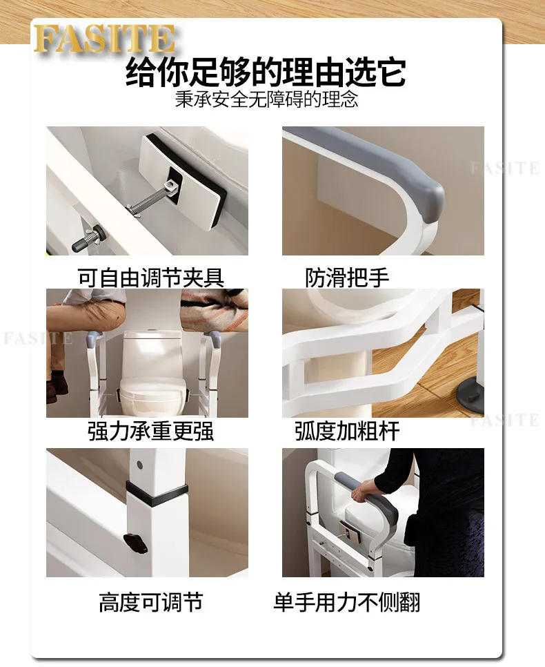 Description Picture 4 of itemSafety Support Grab Bars Fixed Suction Cup Toilet Handle Grab Bars Shower Disabled Suporte Banheiro Bathroom Safety Accessories