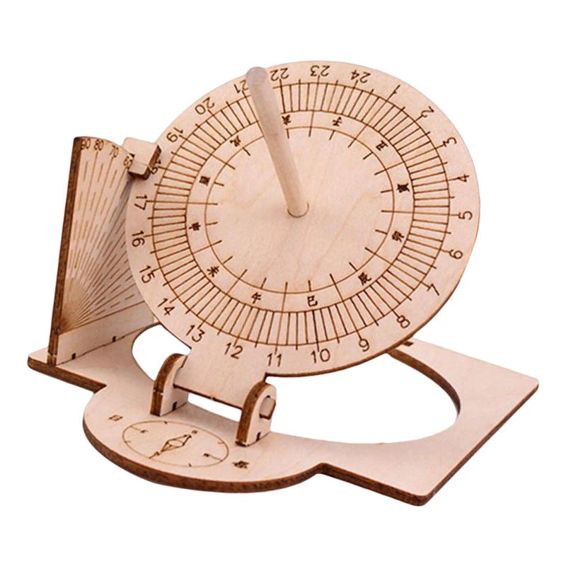 Description Picture 5 of itemEquatorial Sundial Clock DIY Wooden Building Kit Manual Assembly Model Premium Material