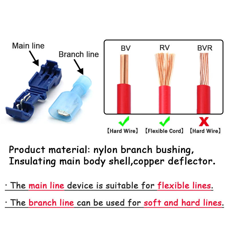 Description Picture 4 of item10/20/50/100Pcs T-Tap Connector Quick Electrical Cable Connector Snap Splice Lock Wire Terminal Waterproof Crimp Wire Terminal