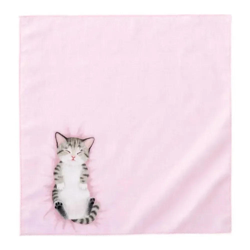 Description Picture 5 of itemJapanese Small Milk Cat Handkerchief Sweat Catty Pocket Handkerchief Square Towel Small Hand Cat Pattern Portable Towels 2024