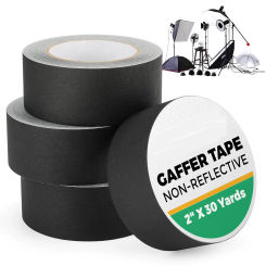 Gaffers Tape 4 Pack - 2" x 30 Yards, Heavy Duty Non-Reflective Matte Finish Tape, High Adhesion but No Residue, Electrical Cords
