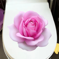 M486 Pink Rose Romance  Toilet Sticker Bathroom Toilet Cover Sticker Wall Stickers Wc  For Home  Decoration
