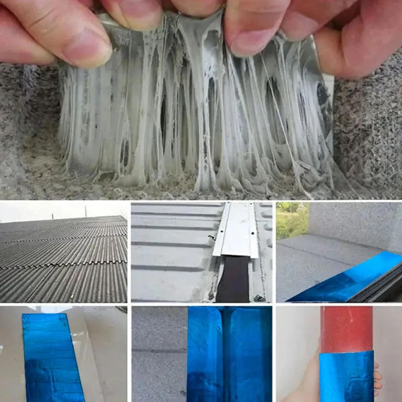 Description Picture 3 of item1pc Waterproof Self-adhesive Sealing Tape Butyl Sealer Sealant High and Low Temperature Resistant Tape For Roof Repair