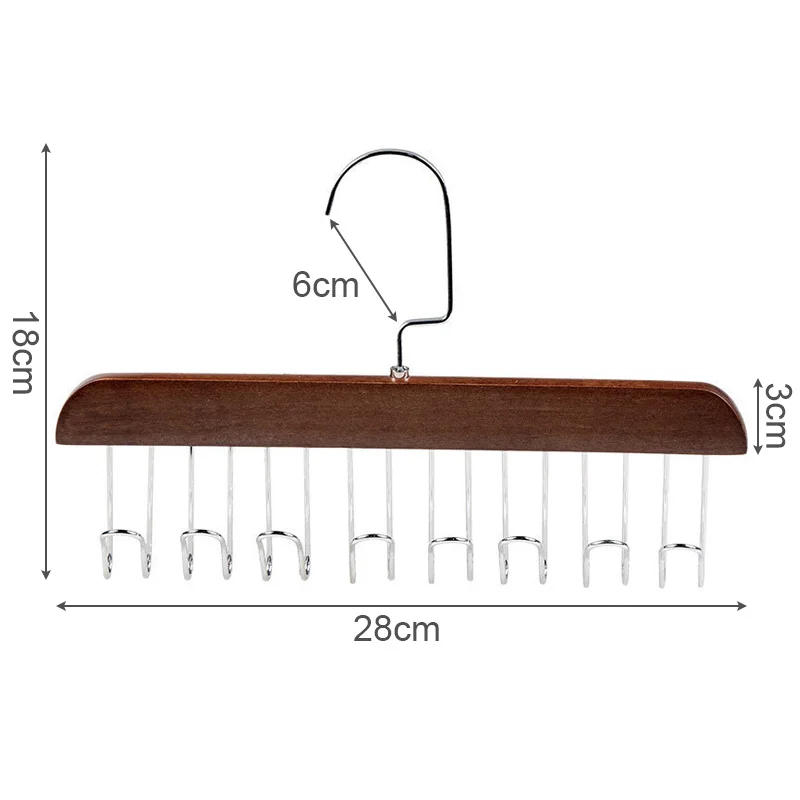 Description Picture 2 of itemWooden 8 Hook Storage Clothes Hanger Home Use Wood Hook Multifunctional Wooden Underwear Hanger For Clothes Storage Home Storage
