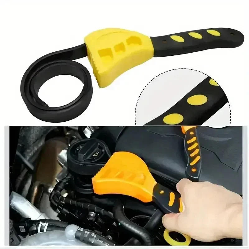Description Picture 6 of item1Pc 6inch Belt Wrench Oil Filter Puller Strap Spanner Chain Wrench Strap Opener, Adjustable Disassembly Tool