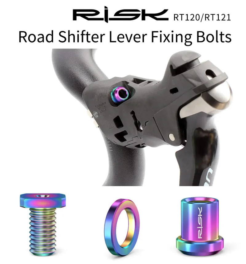 Description Picture 2 of itemRisk Titanium Alloy Shifter Lever Clip Ring Fixing Bolts, Bicycle Shift Clamp Ring Bolt Screw Nut For SRAM Shimano R8000 FORCE