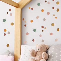 42Pcs Bohemia Style Irregular Circle Stones Wall Stickers for Waterproof Removable PVC Kids Room Kindergarten Home Decoration