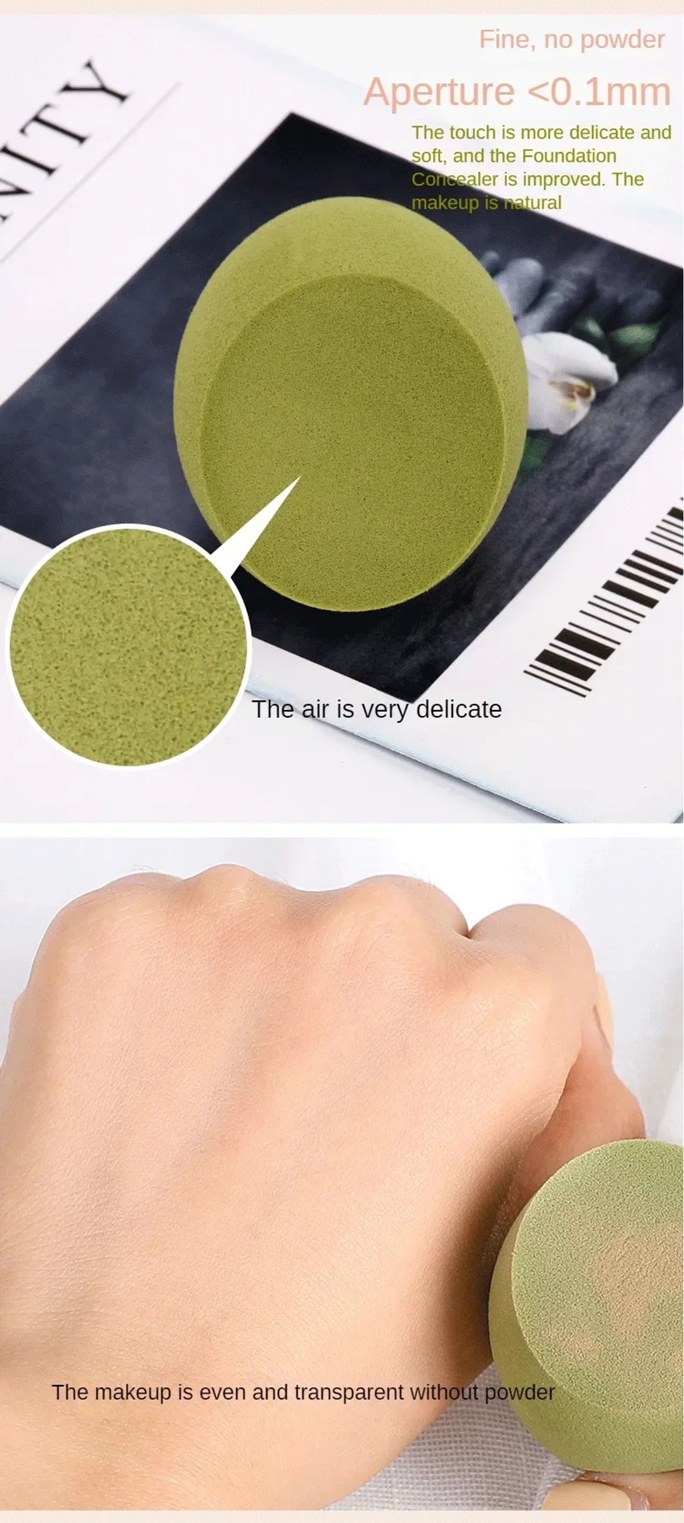 Description Picture 6 of itemMakeup Blender Cosmetic Puff Makeup Sponge Cushion Foundation Powder Sponge Beauty Tool Women Make Up Accessories