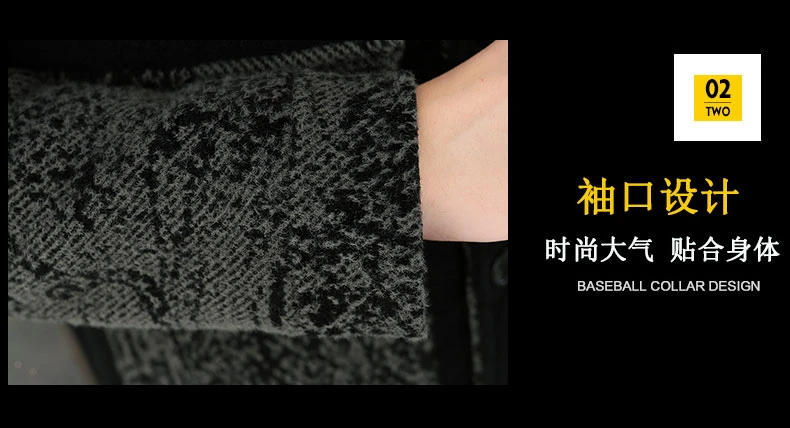 Description Picture 5 of itemLuxury Jacquard Woolen Jacket for Men Autumn Winter Thickened and Warm Trench Coat Casual Business Streetwear Overcoat M-4XL