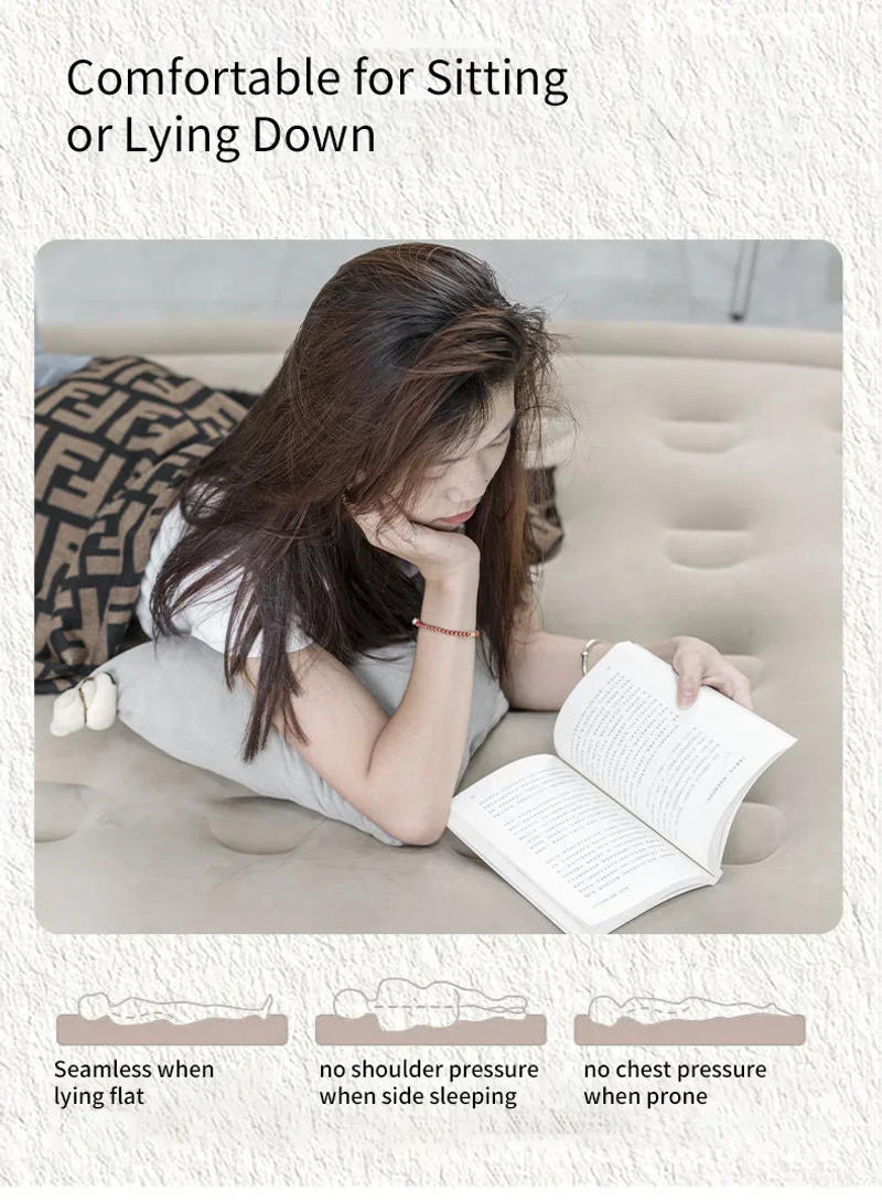 Description Picture 6 of itemInterior Air Mattress Glamping Mats PVC Inflatable Sleeping Mattress Luxury 2 Person Camping Bed Mat Built-in Pump Thicken Mat