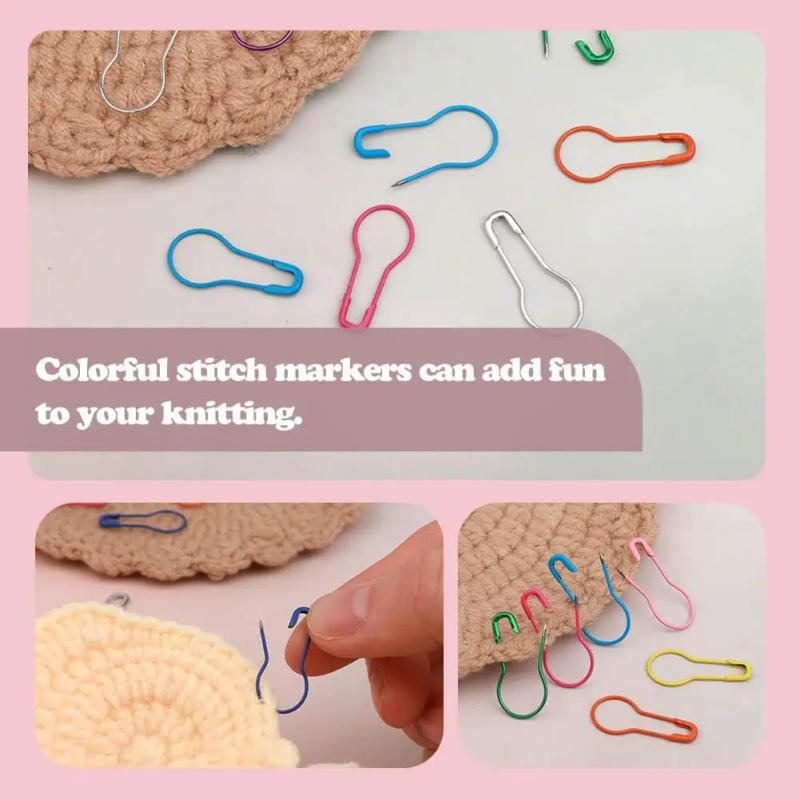 Description Picture 6 of item100Pcs Safety Bulb Pins Clothing Tag Calabash Crochet Stitch Markers Metal Safety Pins for Knitting and DIY Craft Sew Cloth