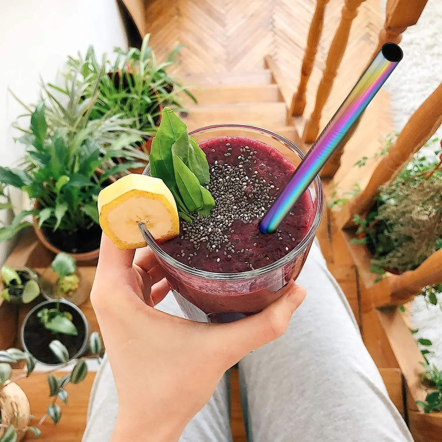 Description Picture 3 of itemStraws Steel Boba Tips Stainless Bubble For Smoothie 304 Tea Eco-friendly Reusable 12mm Metal Straw Bent Set Angled Drinking