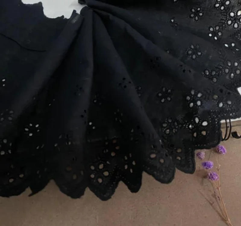 Description Picture 3 of item1 Meter Width 15cm 100% Cotton Lace Applique Trim Ribbon Handicraft Patchwork Embroidered DIY Garment Dress Accessories