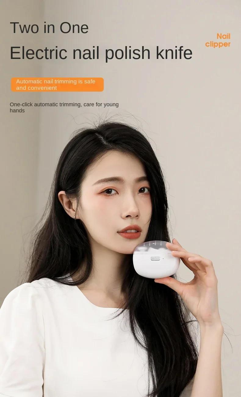 Description Picture 2 of itemElectric Automatic Nail Clipper with Light Fingernail Cutter and Polisher USB Rechargeable Safety Fingernail Trimmer for Baby