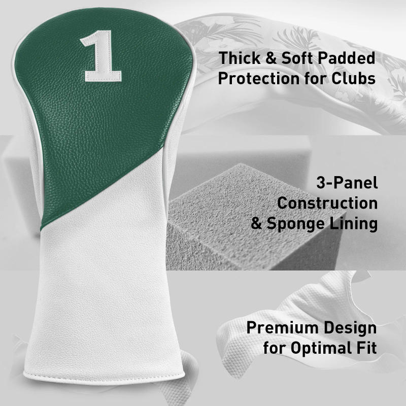 Description Picture 6 of itemGolf Club Covers 3 Pack Golf Club Head Covers for Driver, Woods and Hybrid - Driver Headcover to Fit All Golf Clubs