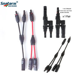 PV Y T Branch Adapter Solars Panel Cables Connector With 4mm2 1000V 30A Solar Cable For pv Stecker combiner box 2 in 1 out