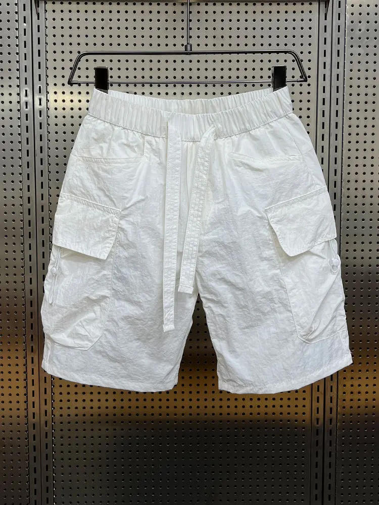 Description Picture 5 of item2024 Summer Ice Thin Running Shorts Men Casual Elastic Waist Quick Dry Sports Style Fitness Jogging Breathable Beach Shorts