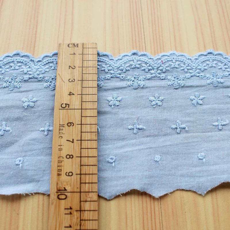Description Picture 6 of item3Yards Colors Cotton Embroidery Lace Trim Accessories Dentelle 9.8cm Wide DIY Handmade Skirt Bedding Curtains Lace Fabric Sewing
