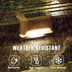 Outdoor LED Solar Brown Stair Lamps Waterproof Landscape Atmosphere Lighting Wall Patio Fence Garden Pathway Steps Night Light