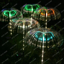 Solar Optical Fiber Lamp Colorful Jellyfish Outdoor Fireworks Led Courtyard Lawn Atmosphere Decorative Lights