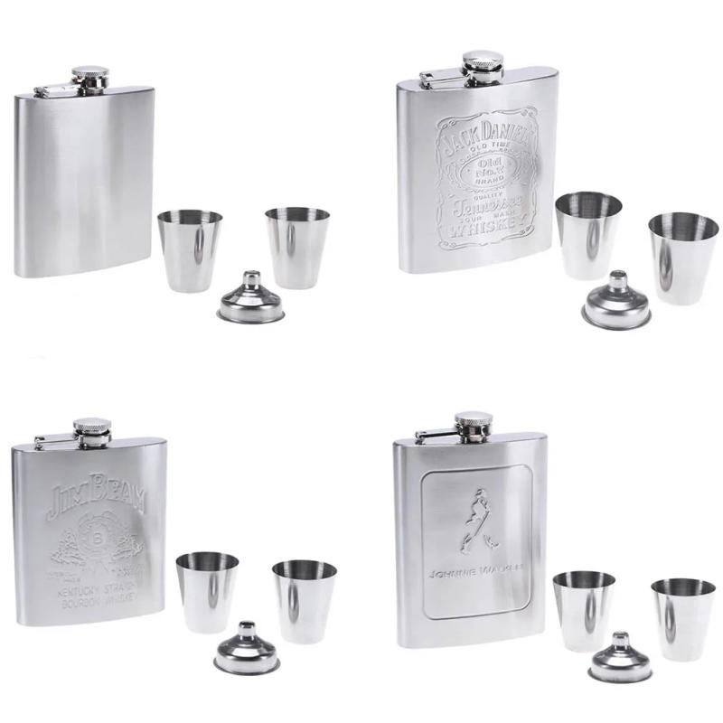 Description Picture 5 of item8oz Portable Flagon Hip Flask Set with Cup Stainless Steel Whisky Vodka Wine Bottle Set Gift Box Wedding Party Wine Bottle Tools