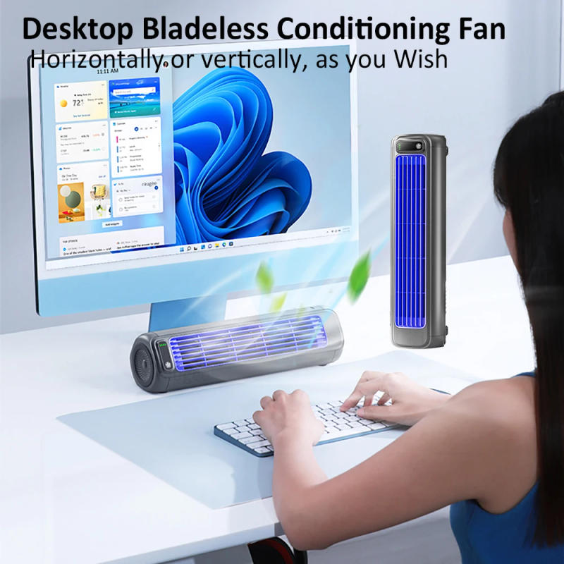 Description Picture 3 of itemElectric Tower Fan Bladeless Desktop Wall Fan Rechargeable Portable Standing Air Circulation Cool Fan for Bedroom Office Kitchen