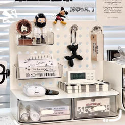 INS Drawer Stationery Storage Box Wall Shelves Decoration Hole Board Wall Storage Rack Storage Shelf Bedroom Hanging Organizing