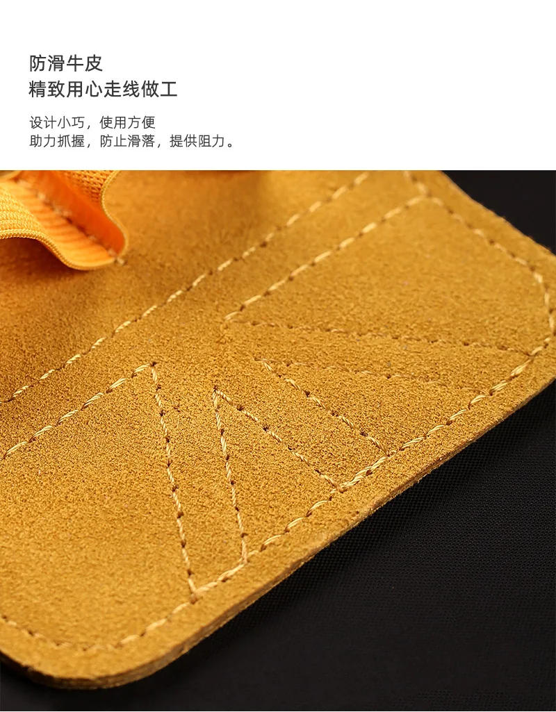 Description Picture 6 of itemCowhide Gym Gloves Grips Anti-Skid Weight Power Belt Lifting Pads Deadlift Belt Workout Crossfit Fitness Gloves Palm Protection