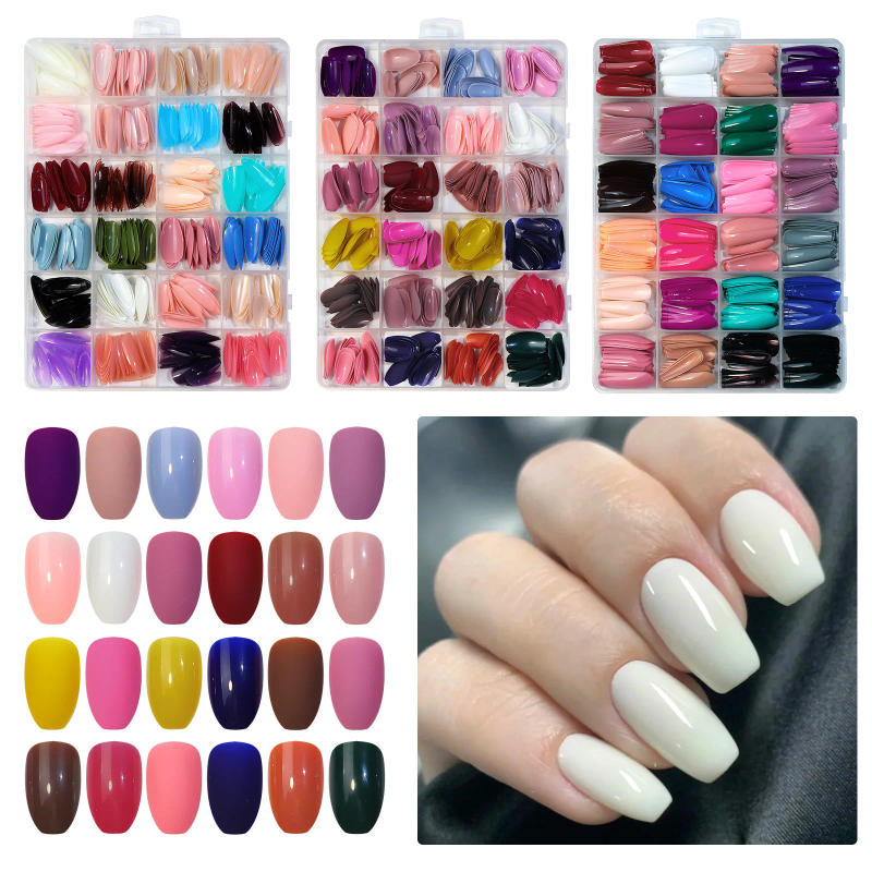 Description Picture 2 of item576pcs False Nail Press On Nails Acrylic Extension Coffin Forms Nail Tips Gel Nail Polish Artificial Nail Sets Kits Tools