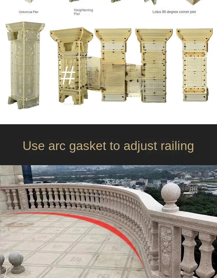 Description Picture 6 of itemEuropean Roman Columns Mold Home Garden Cement Vase Column Villa Balcony Handrail Fence Column Building Retro Garden Decoration