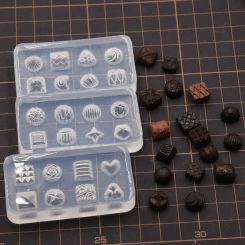 3pcs Set Mini Resin Clay Miniature Chocolate Silicone Mold DIY Dollhouse Dessert Toy Rapid Shaping Soft Pottery Mold