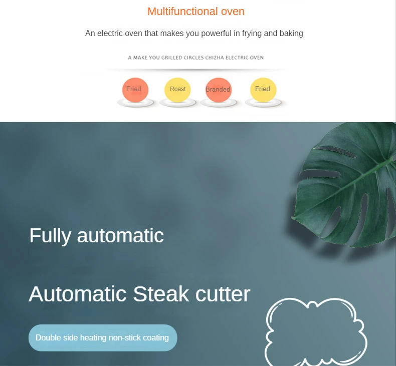 Description Picture 4 of itemFull Automatic Steak Machine Commercial Household Electric Oven Sandwich Panini Breakfast Machine Roast Steak Free freight