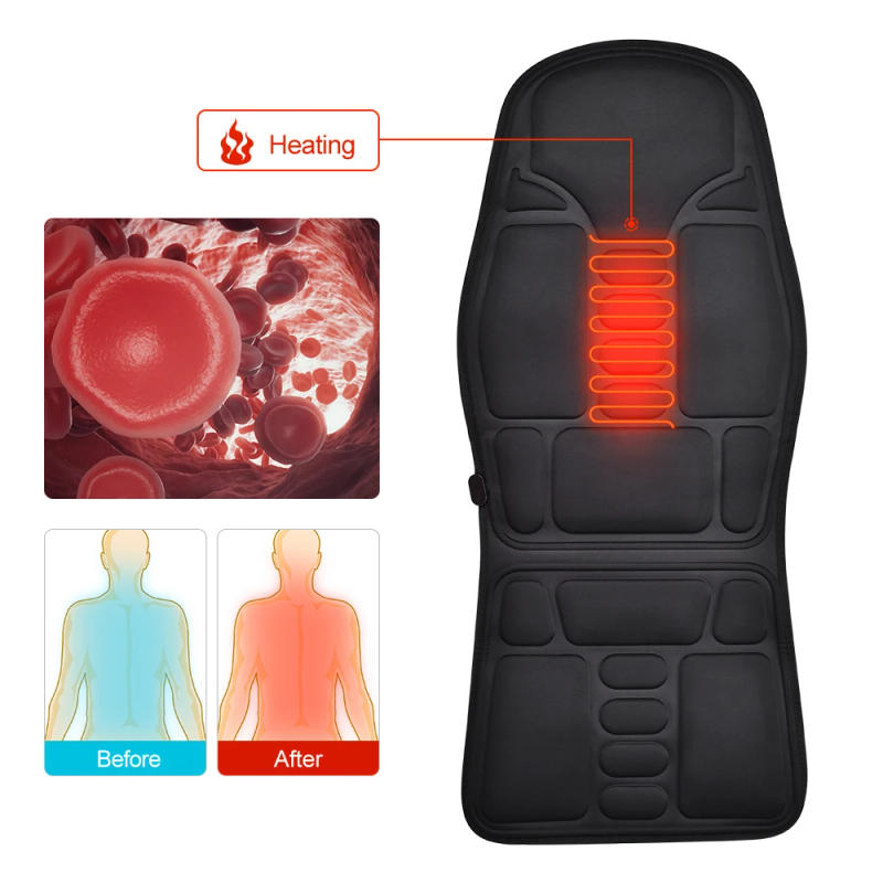 Description Picture 5 of itemCar Home Office Full-Body Massage Cushion Heat 7 Motors Vibrate Mattress Back Neck Mat Chair Massage Relaxation Seat 12V