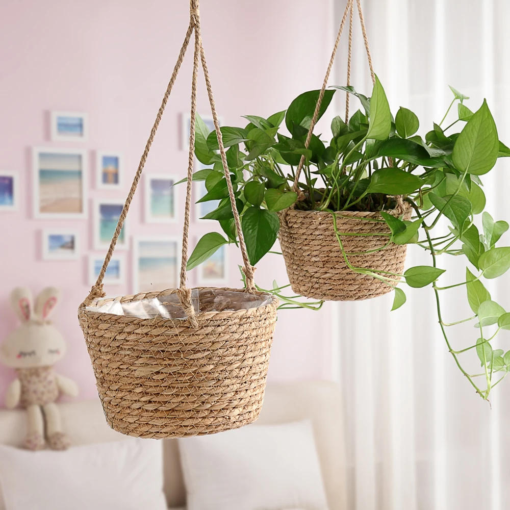 Description Picture 2 of itemGarden Hanging Planter Macrame Plant Storage Basket Jute Rope Woven Indoor Outdoor Flower Pot Holder Plant Hangers Home Decor