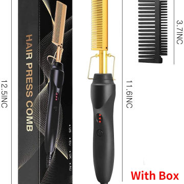 2 in 1 Hot Comb Hair Straightener Flat Irons Straightening Brush Heating Comb Hair Straight Styler Hair Curler peigne chauffant