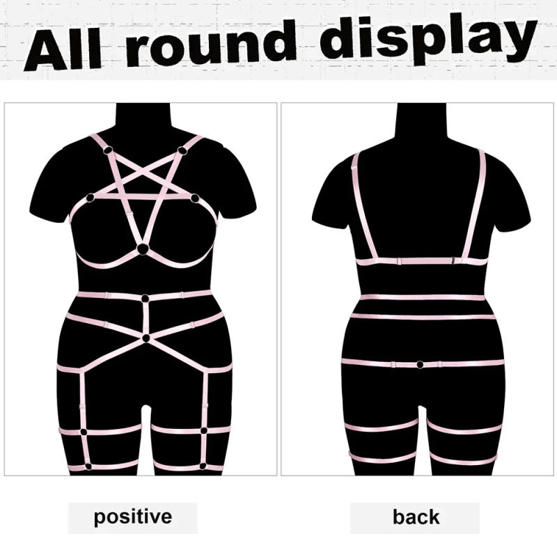 Description Picture 6 of itemPentagram Body Bondage Harness For Plump Women Fetish Accessory Plus Size Lingerie Punk Cosplay Sexy Garter Harajuku Costume
