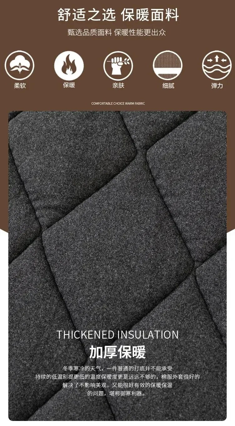 Description Picture 4 of itemAutumn Winter waistcoat Men Lamb Fleece Coat Vest Button Cardigans Thicken Warm Solid V-Neck Casual Versatile Plaid Jackets