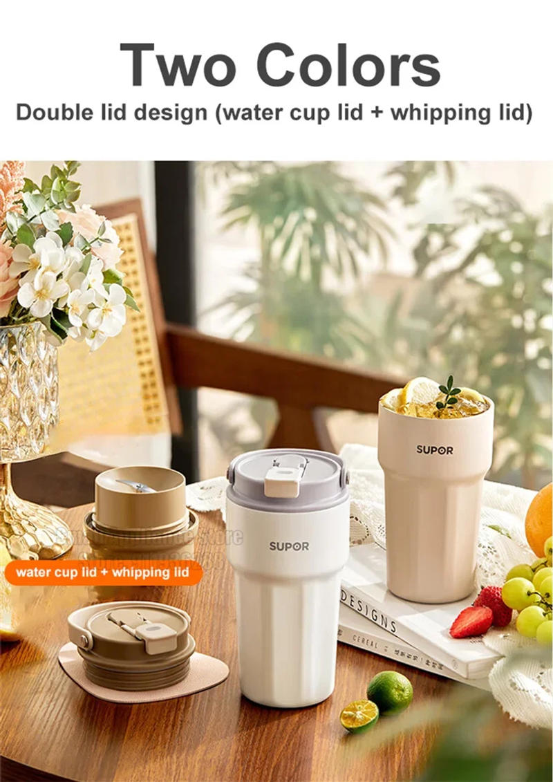 Description Picture 4 of itemSUPOR Double Lid USB Fruit Mixers Juicers Portable Electric Juicer Blender Fruit Juicer Cup Food Milkshake Juice Maker