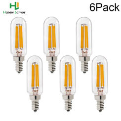 6pcs Tubular Led Bulb T25 4W Dimmable Edison Light Lamps T6 E14 E12 Candelabra Base Mini Tube Light Bulbs for Pendant Chandelier
